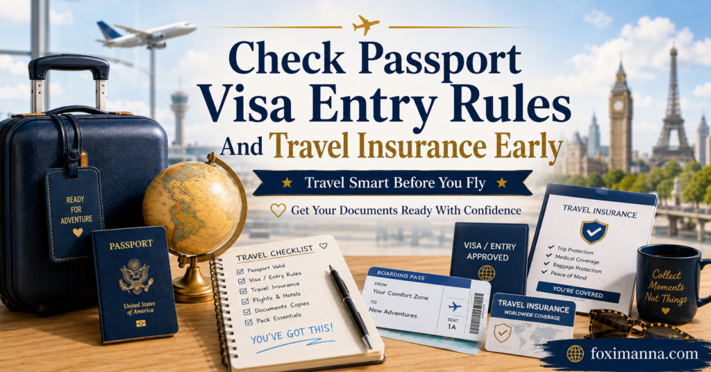 Check Passport Visa Entry Rules And Travel Insurance Early