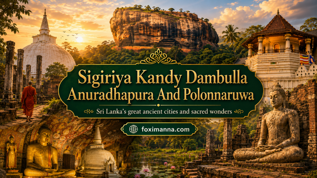Sigiriya Kandy Dambulla Anuradhapura And Polonnaruwa
